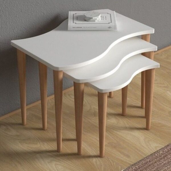 Styllish Modren Wooden Nesting Coffee Tables – Set of 3 | There Interior